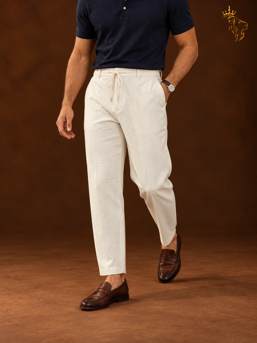 Men's Linen Thin Cropped Trousers pans