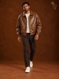 Men's Old Money Style Biker Jacket Loose Fit