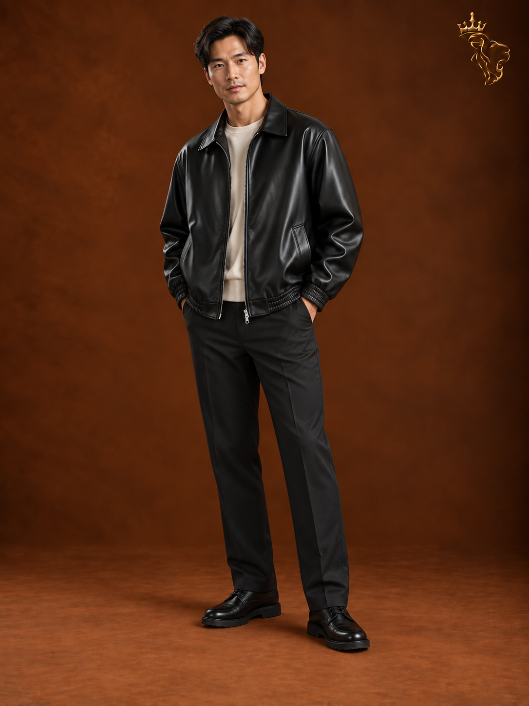 Men's Old Money Style Biker Jacket Loose Fit