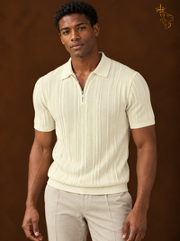 Half-chain Pattern Old-money-style Viscose T-shirt