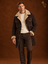 Suede Color-blocked Jacket With Multiple Pockets And Zippered Coat