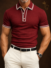 Men's Casual Polo Shirt Lapel Placket Strip T-shirt