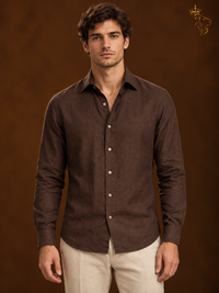French-style Luxury Pure Linen Long-sleeve Shirt In The Old-money Aesthetic  Up Shirts
