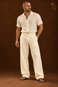 Men's Linen Button Slant Pocket Breathable Trousers