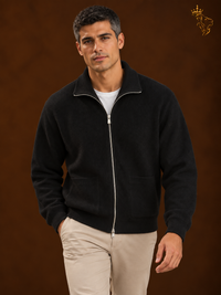 Mens AutumnWinter Zip-Up Sweater Top Coat