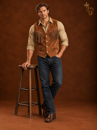 Men's Punk V-Neck Single-Breasted Suede-Look Outerwear Jacket