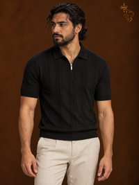 Half-chain Pattern Old-money-style Viscose T-shirt