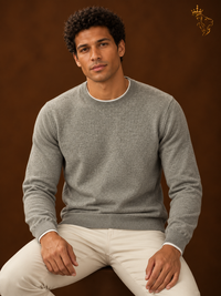 Old Money Style Men's Light Luxury High-grade Round Neck Pullover Sweater