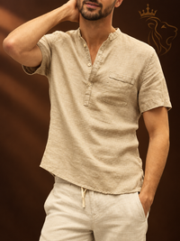Casual linen polo shirt
