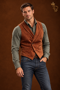Retro Casual Mid-length Suede Jacket For Men