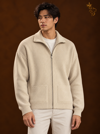 Mens AutumnWinter Zip-Up Sweater Top Coat