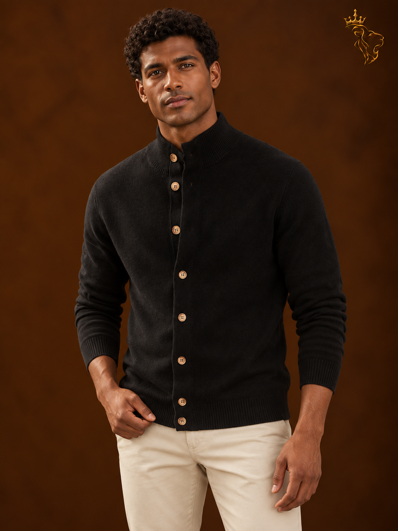 Men's Casual Thick Semi-turtleneck Sweater Old Money Style