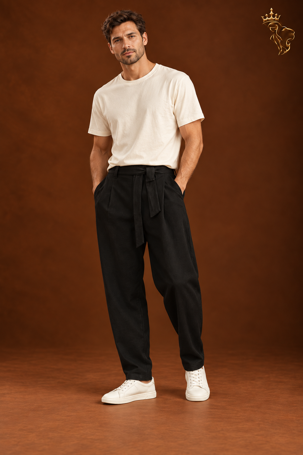 Chinese Style Men's Loose Casual Trousers Cotton Linen