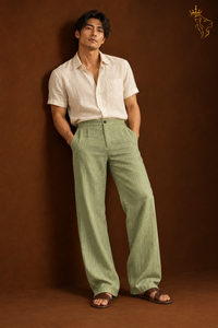 Men's Linen Button Slant Pocket Breathable Trousers