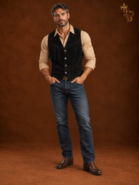 Men's Punk V-Neck Single-Breasted Suede-Look Outerwear Jacket