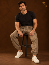 Men's Summer Linen Trousers Elastic Waist