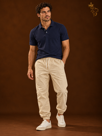 Men's Summer Linen Trousers Elastic Waist