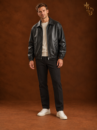 Men's Old Money Style Biker Jacket Loose Fit
